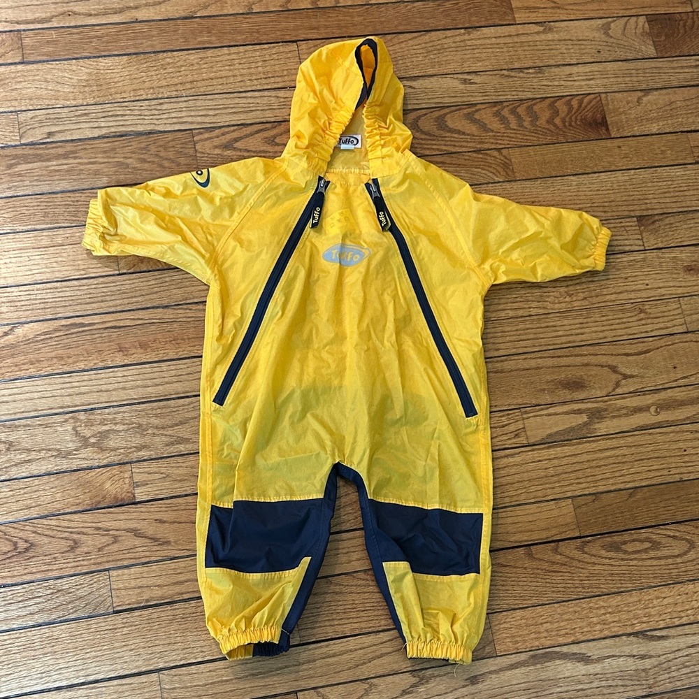 Tuffo Size 18 Months Yellow and Navy Rain / Mud Suit